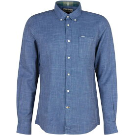 【送料無料】 バーブァー メンズ シャツ トップス Ramport Tailored Shirt Denim Blue