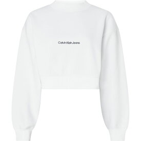 【送料無料】 カルバンクライン レディース パーカー・スウェット アウター Institutional Mock Neck Sweater Bright White