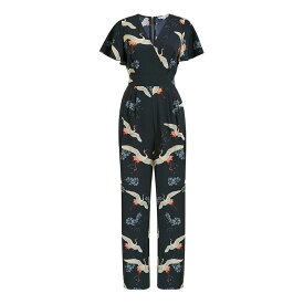 【送料無料】 ユミキム レディース ジャンプスーツ トップス Black Crane Print Jumpsuit Black