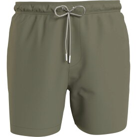 【送料無料】 カルバンクライン メンズ ハーフパンツ・ショーツ 水着 Medium Tape Swim Shorts Mens Delta Green MSS