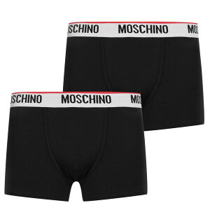 XL[m Y A_[EFA {NT[pc MOSCHINO Two Pack Boxer Trunks Black ubN
