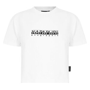 �i�p�s�� ���f�B�[�X �g�b�v�X T�V���c �N���b�v�h Napapijri Boxy Cropped T Shirt White �z���C�g