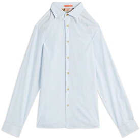 【送料無料】 テッドベーカー メンズ シャツ トップス Walkar Ls Stripe Shirt BLUE