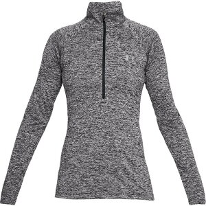 �A���_�[�A�[�}�[ ���f�B�[�X �A�E�^�[ �p�[�J�[�E�X�E�F�b�g �n�[�t�W�b�v Under Armour Tech Half Zip Top Womens Black Twist �u���b�N