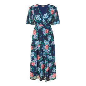 【送料無料】 ユミキム レディース ワンピース トップス Navy Floral Tiered Hem Midi Dress Navy