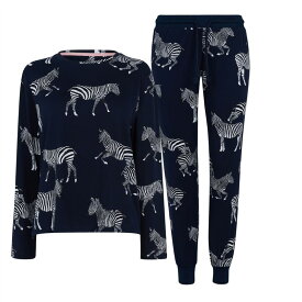 【送料無料】 チェルシーピア レディース ナイトウェア アンダーウェア Classic Pyjama Set Zebra Navy