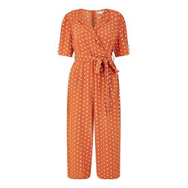 【送料無料】 ユミキム レディース ワンピース トップス Orange Spot Print Retro Culotte Jumpsuit Burnt Orange