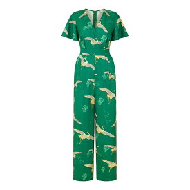 【送料無料】 ユミキム レディース ワンピース トップス Green Crane Print Angel Sleeve Jumpsuit Green