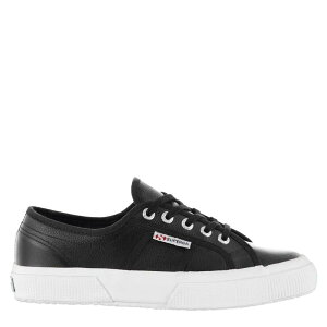 �X�y���K ���f�B�[�X �V���[�Y �X�j�[�J�[ ���U�[ Superga 2750 Leather Trainers Black/White 999 �z���C�g