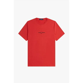 【送料無料】 フレッドペリー メンズ Tシャツ トップス Logo T Shirt Washed Red 279