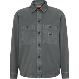 【送料無料】 ボス メンズ シャツ トップス Locky Overshirt Dk Grey 022