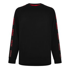 【送料無料】 フューゴ メンズ パーカー・スウェット アウター Hugo Boss Lounge Sporty Logo Sweatshirt Black 001