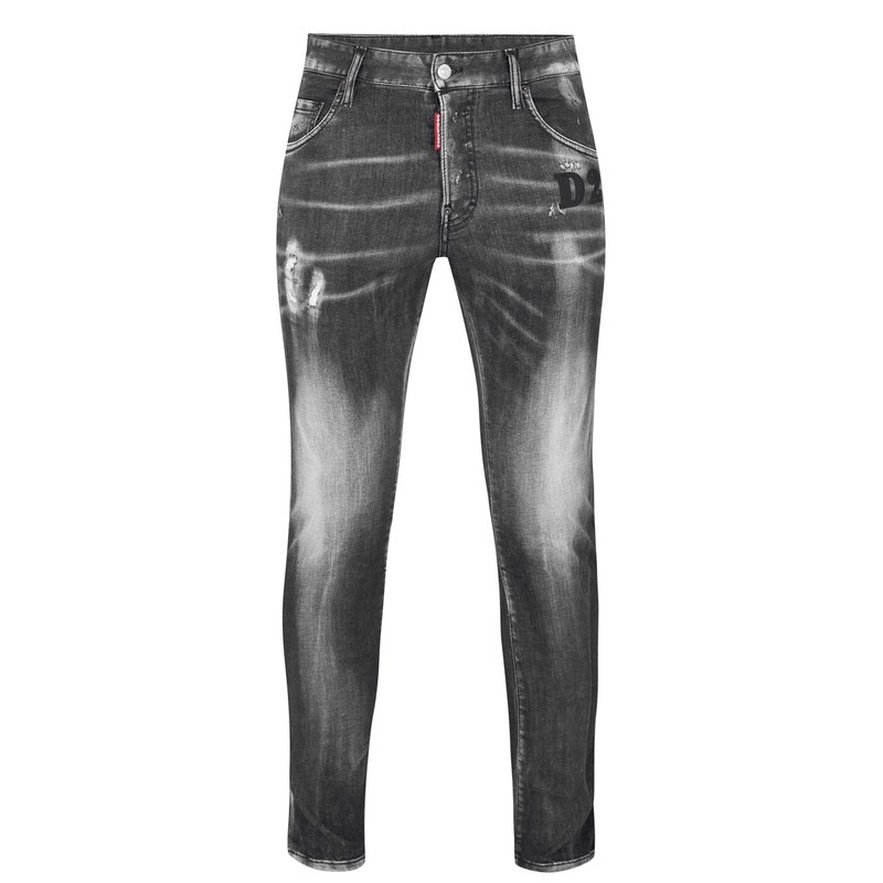 予約受付中】 ディースクエアード メンズ デニムパンツ ジーンズ ボトムス Distressed Skater Jeans Black 900 