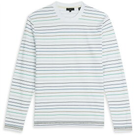 【送料無料】 テッドベーカー メンズ Tシャツ トップス Wassap Striped T Shirt WHITE