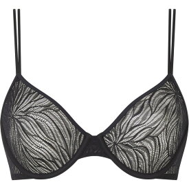 【送料無料】 カルバンクライン レディース ブラジャー アンダーウェア Marquisette Unlined Demi Bra Black