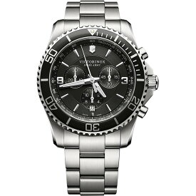 【送料無料】 ビクトリノックス メンズ 腕時計 アクセサリー Victorinox Swiss Army Maverick 43mm Watch 241695 Silver and Black