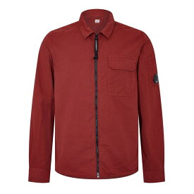 【送料無料】 シーピーカンパニー メンズ シャツ トップス Zipped Overshirt Ketchup 560