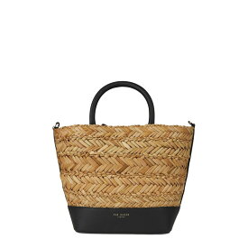 【送料無料】 テッドベーカー レディース ハンドバッグ バッグ Ivelie Medium Raffia Basket Weave Tote Bag Black