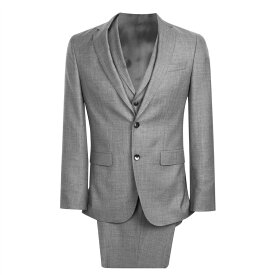 【送料無料】 ボス メンズ ジャケット・ブルゾン アウター Single Breasted Woven Texture Suit Jacket Grey