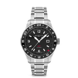 【送料無料】 モンブラン メンズ 腕時計 アクセサリー MB 1858 GMT Sn00 Black/Silver