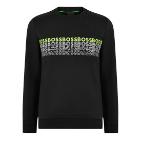 【送料無料】 ボス メンズ ニット・セーター アウター Salbo 1 Embroidered Logo Sweatshirt Black 001