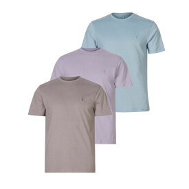 【送料無料】 オールセインツ メンズ Tシャツ トップス AllSaints Brace Tee 3 Pack Mens Purple/Blue/Gry