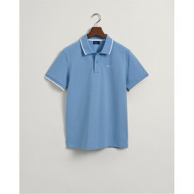 【送料無料】 ガント メンズ ポロシャツ トップス Contrast Tipped Pique Polo Shirt Gentle Blue 414