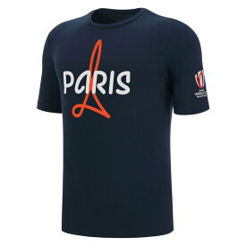 【送料無料】 マクロン メンズ Tシャツ トップス Rugby World Cup 2022/2023 Paris T-Shirt Mens Navy