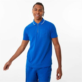 【送料無料】 スラセンジャー メンズ ポロシャツ トップス ft. Aitch Half Zip Tipped Polo Cobalt