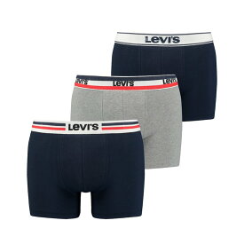 【送料無料】 リーバイス メンズ ボクサーパンツ アンダーウェア Levis 3 Pack Iconic Boxers Navy Grey