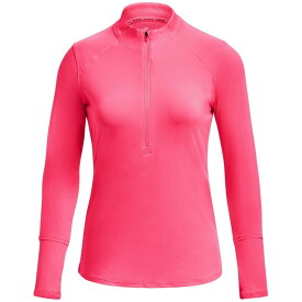 【送料無料】 アンダーアーマー レディース パーカー・スウェット アウター Qualifier Run 2.0 half Zip Pink Shock