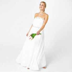 【送料無料】 ビバ レディース ワンピース トップス Biba Pleated Wedding Dress White