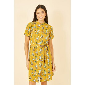 【送料無料】 ユミキム レディース ワンピース トップス Mustard Crane Print Shirt Dress Mustard