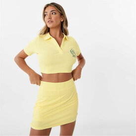 【送料無料】 スラセンジャー レディース シャツ トップス Sofia Richie Polo Crop Top Yellow