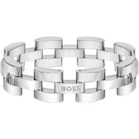 【送料無料】 ボス メンズ ブレスレット・バングル・アンクレット アクセサリー Mens BOSS Sway Stainless Steel Bracelet Silver