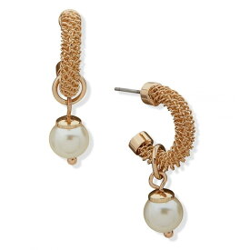 【送料無料】 アンクライン レディース ピアス・イヤリング アクセサリー Anne Klein Jewellery PE C-HOOP-GLD/BLANC PRL Gold