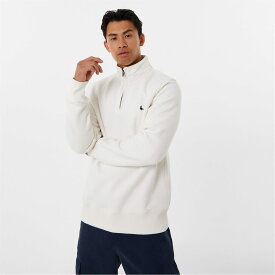 【送料無料】 ジャック ウィルス メンズ ニット・セーター アウター Barchester Quarter Zip Sweatshirt Cream