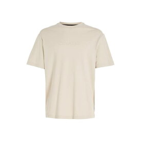 【送料無料】 カルバンクライン メンズ Tシャツ トップス Comfort Debossed Logo T-Shirt Beige ACE