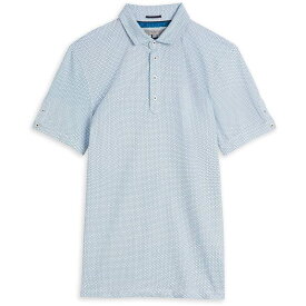 【送料無料】 テッドベーカー メンズ Tシャツ トップス Limbo Ss Geo Polo TEAL-BLUE