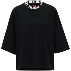 【送料無料】 フューゴ レディース Tシャツ トップス Hugo Dinaya Tee Ld33 Black 001