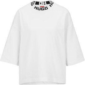 【送料無料】 フューゴ レディース Tシャツ トップス Hugo Dinaya Tee Ld33 White 100