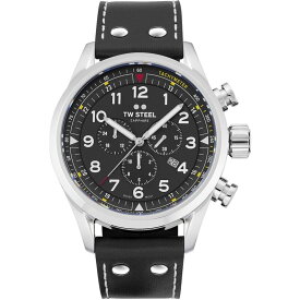 【送料無料】 ティーダブルスティール メンズ 腕時計 アクセサリー TW Steel Swiss Volante Watch SVS202 Silver and Black