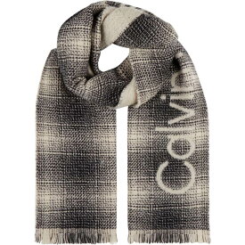 【送料無料】 カルバンクライン メンズ マフラー・ストール・スカーフ アクセサリー Knitted Check Scarf Black/White