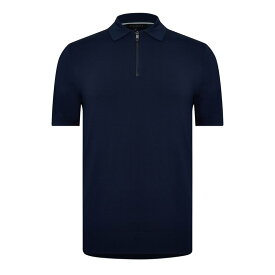 【送料無料】 テッドベーカー メンズ ポロシャツ トップス Daldin Zip Polo Navy