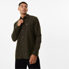 【送料無料】 ジャック ウィルス メンズ シャツ トップス Plain Flannel Shirt Mens Khaki