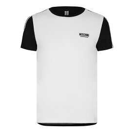 【送料無料】 モスキーノ メンズ Tシャツ トップス Tape Sleeve T Shirt White