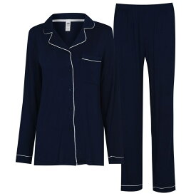 【送料無料】 チェルシーピア レディース ナイトウェア アンダーウェア Modal Button Up Pyjama Set Navy