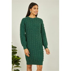 【送料無料】 ユミキム レディース ワンピース トップス Green Cable Knit Tunic Dress Green