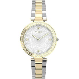 【送料無料】 タイメックス レディース 腕時計 アクセサリー Ladies Timex Watch Two-Tone Gold and White