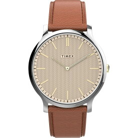 【送料無料】 タイメックス メンズ 腕時計 アクセサリー Mens Timex Watch Silver, Beige and Tan